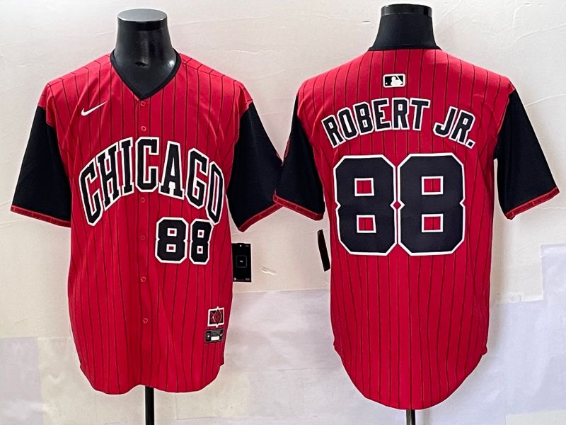 Men 2025 Chicago White Sox #88 Robert jr Red Joint Name Nike MLB Jersey style 93->detroit tigers->MLB Jersey
